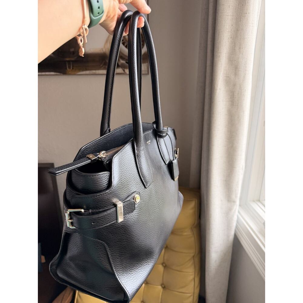 Henri Bendel Black Pebble Leather Tote with Gold Hardware Authentic - Picture 5 of 16
